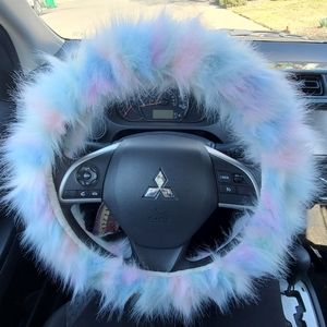 Cute fuzzy steering wheel cover!